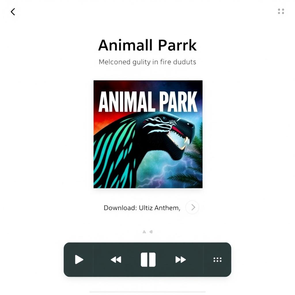 Amazon Music HD showing Animal Park Anthem with Ultra HD quality indicator