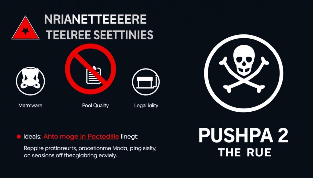 Anti-piracy warning showing the risks of illegal streaming of Pushpa 2: The Rule