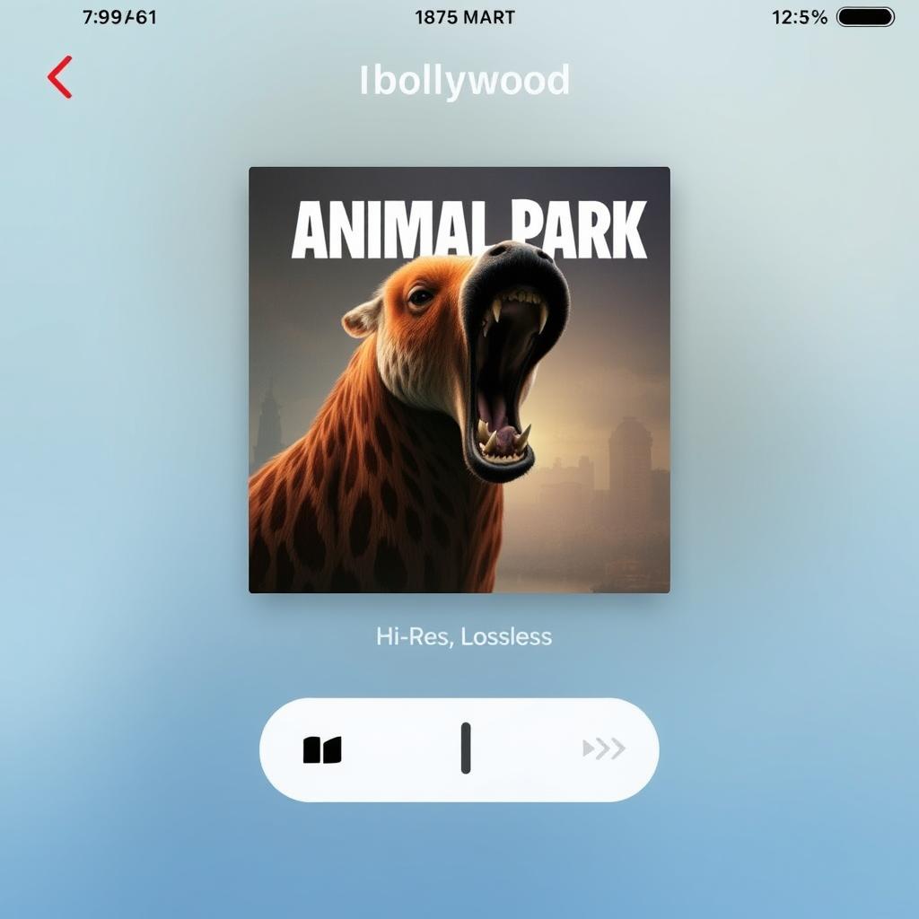 Apple Music interface displaying Animal Park Anthem with lossless audio badge
