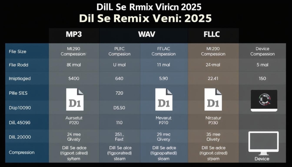 Different file formats for Dil Se Remix Version 2025 with size comparison