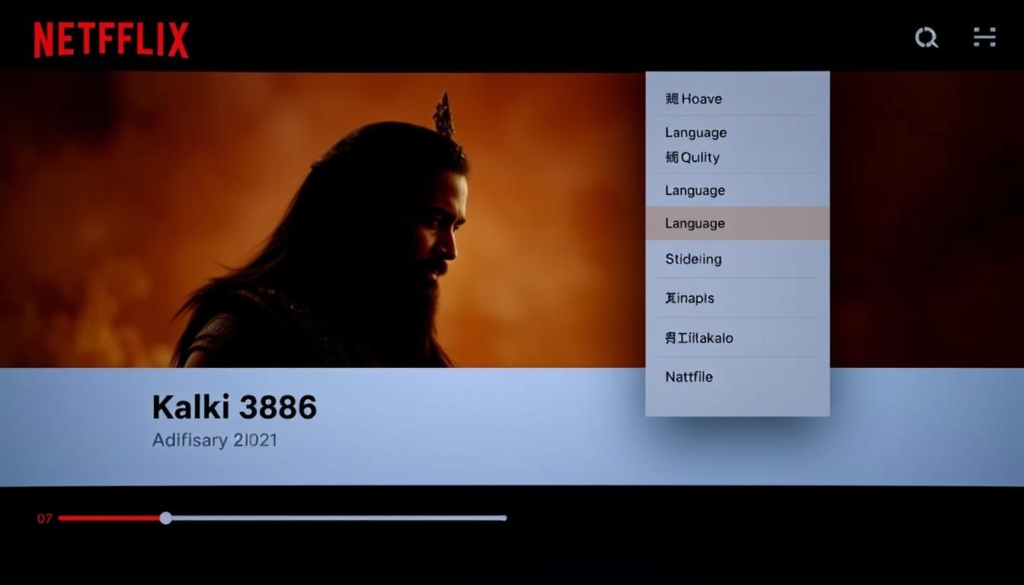 Netflix interface showing Kalki 2898 AD streaming page