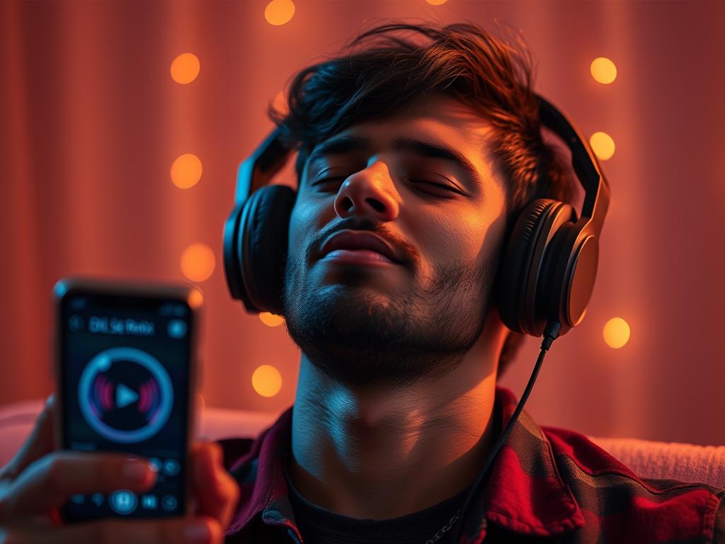 Person enjoying Dil Se Remix Version 2025 with headphones