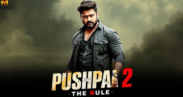 Pushpa 2: The Rule movie poster featuring Allu Arjun as Pushpa Raj