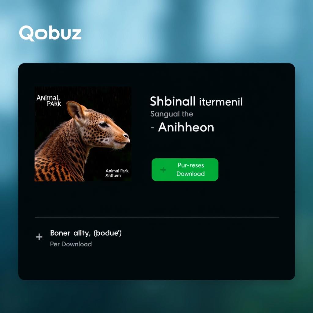 Qobuz interface showing Animal Park Anthem with Hi-Res 24-bit quality indicator