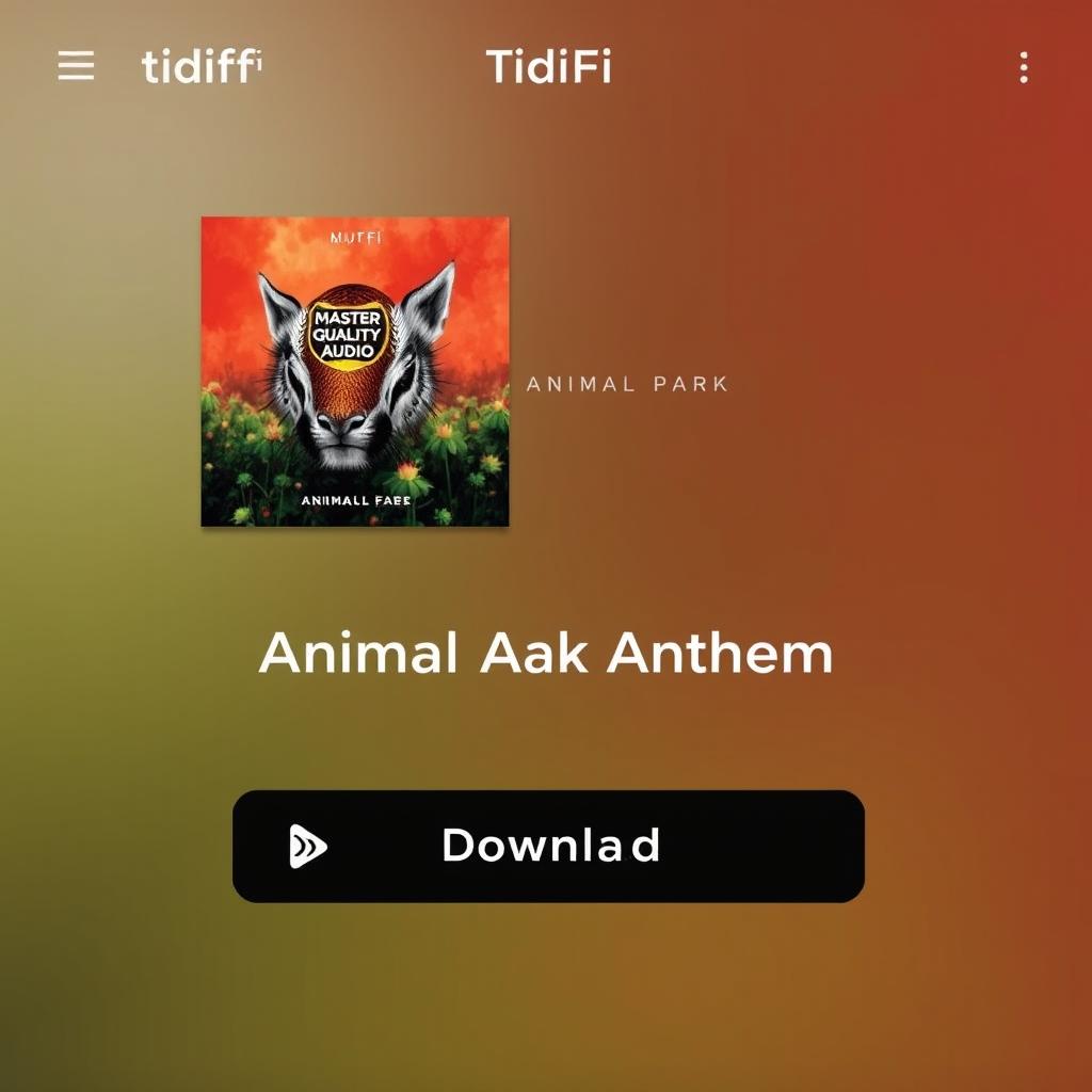 Tidal HiFi interface displaying Animal Park Anthem with Master Quality badge