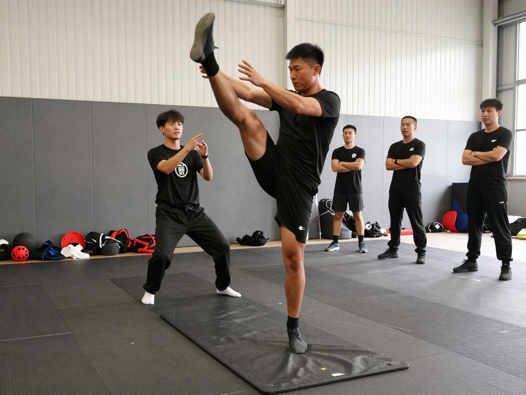 Action choreography and stunt training for cinema