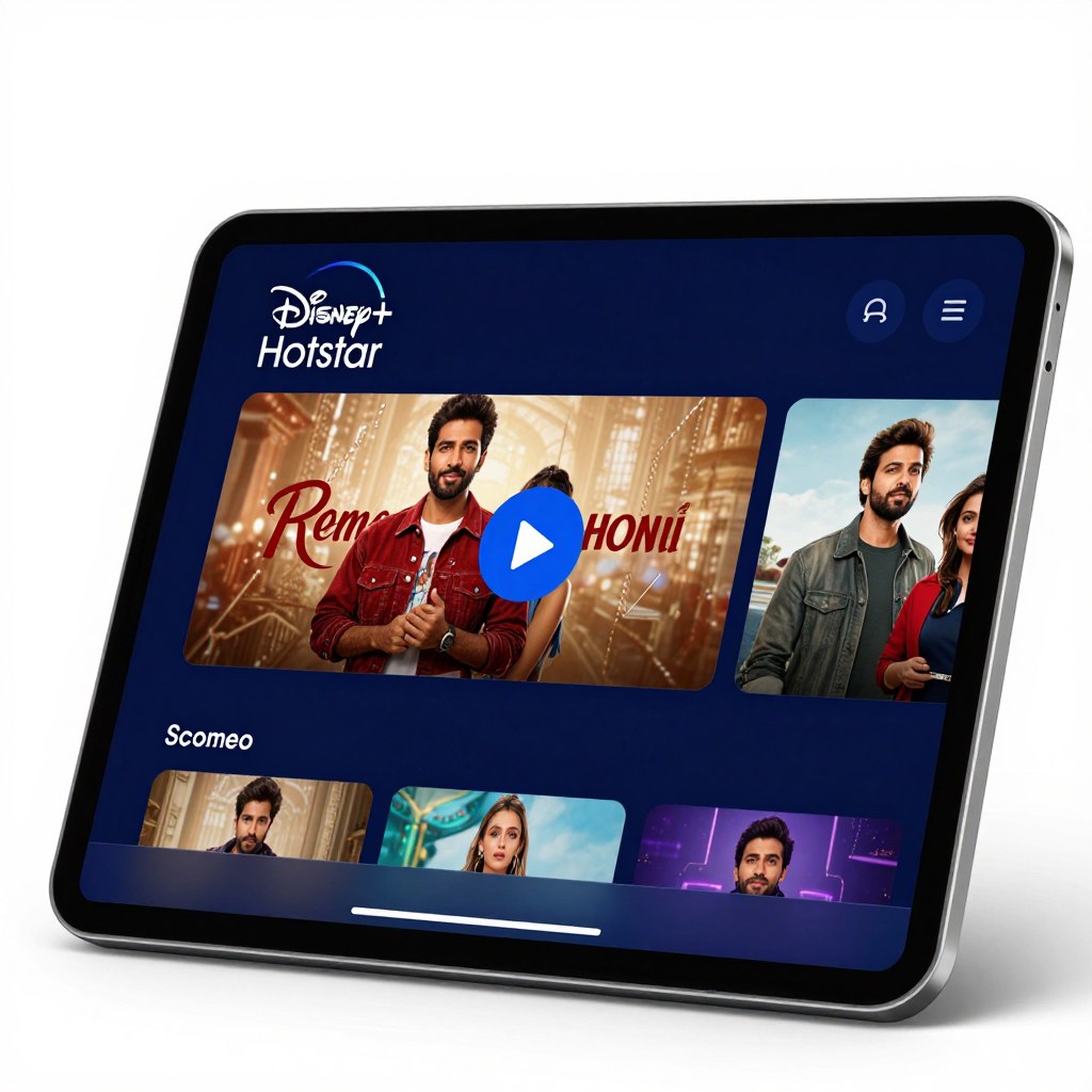 Disney+ Hotstar logo and interface showing Romeo movie