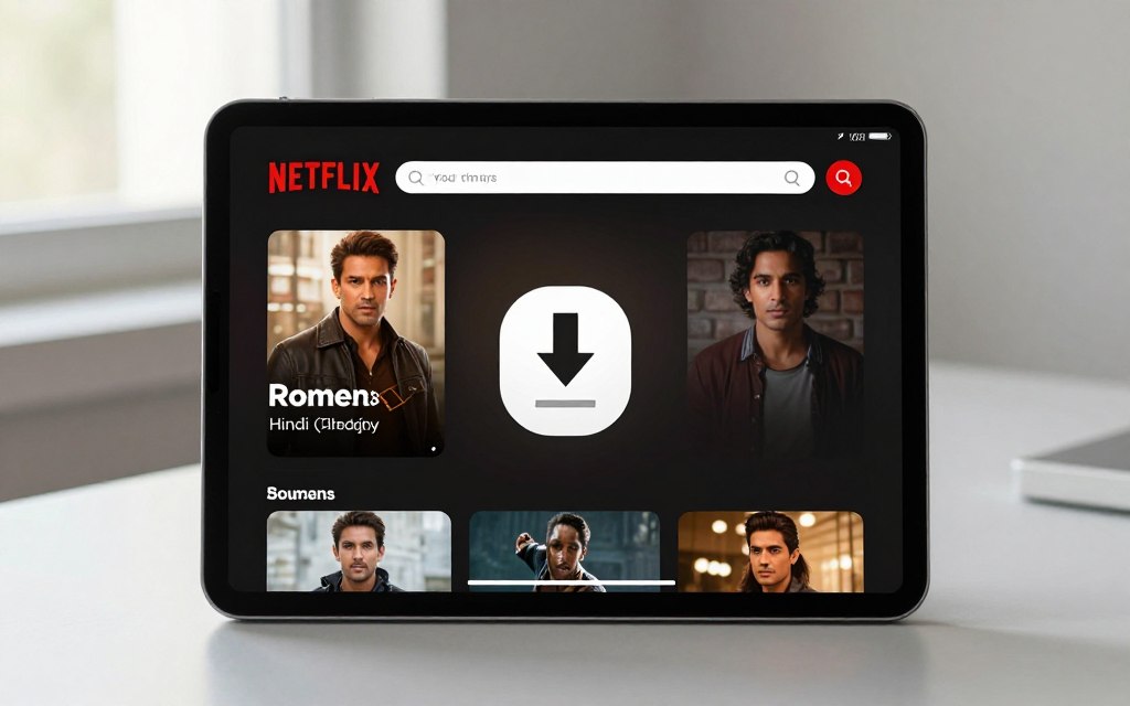 Netflix app showing Romeo movie on tablet