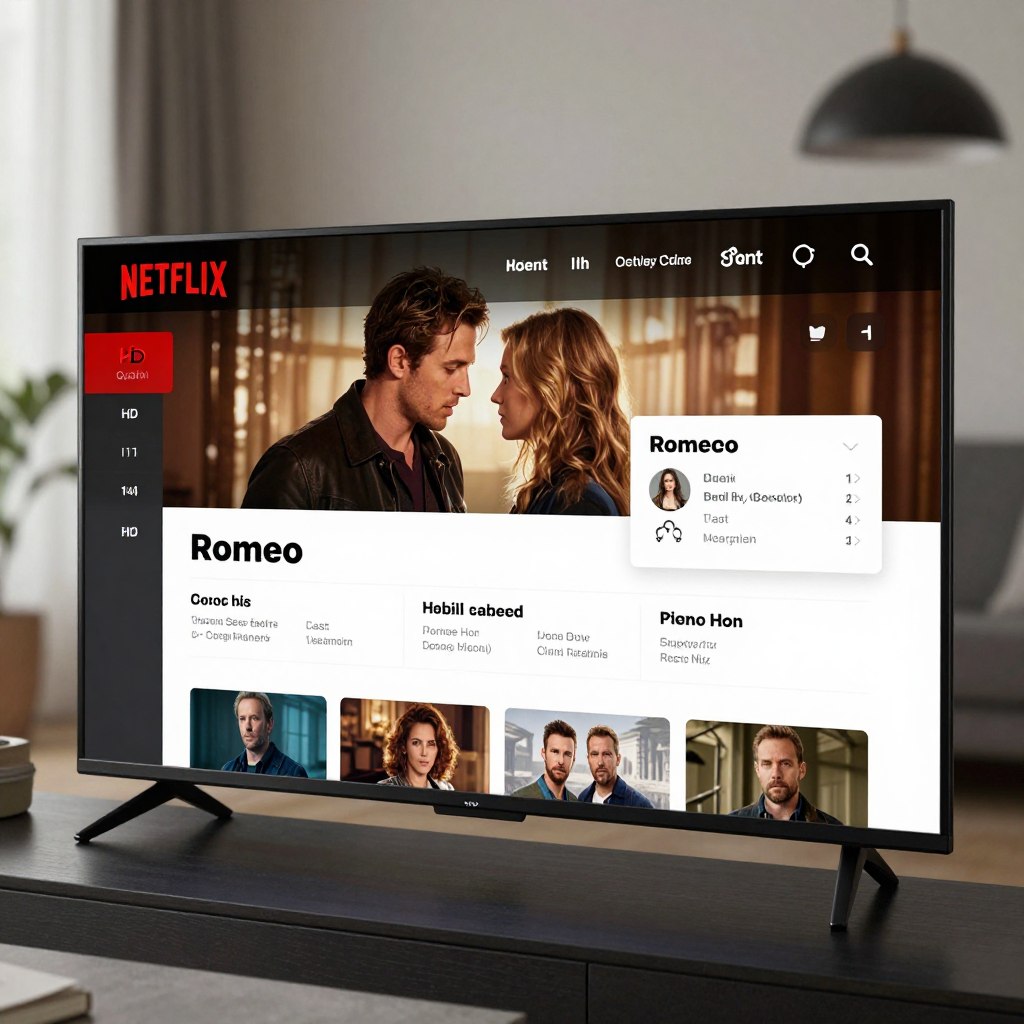 Netflix interface displaying Romeo Hindi movie poster